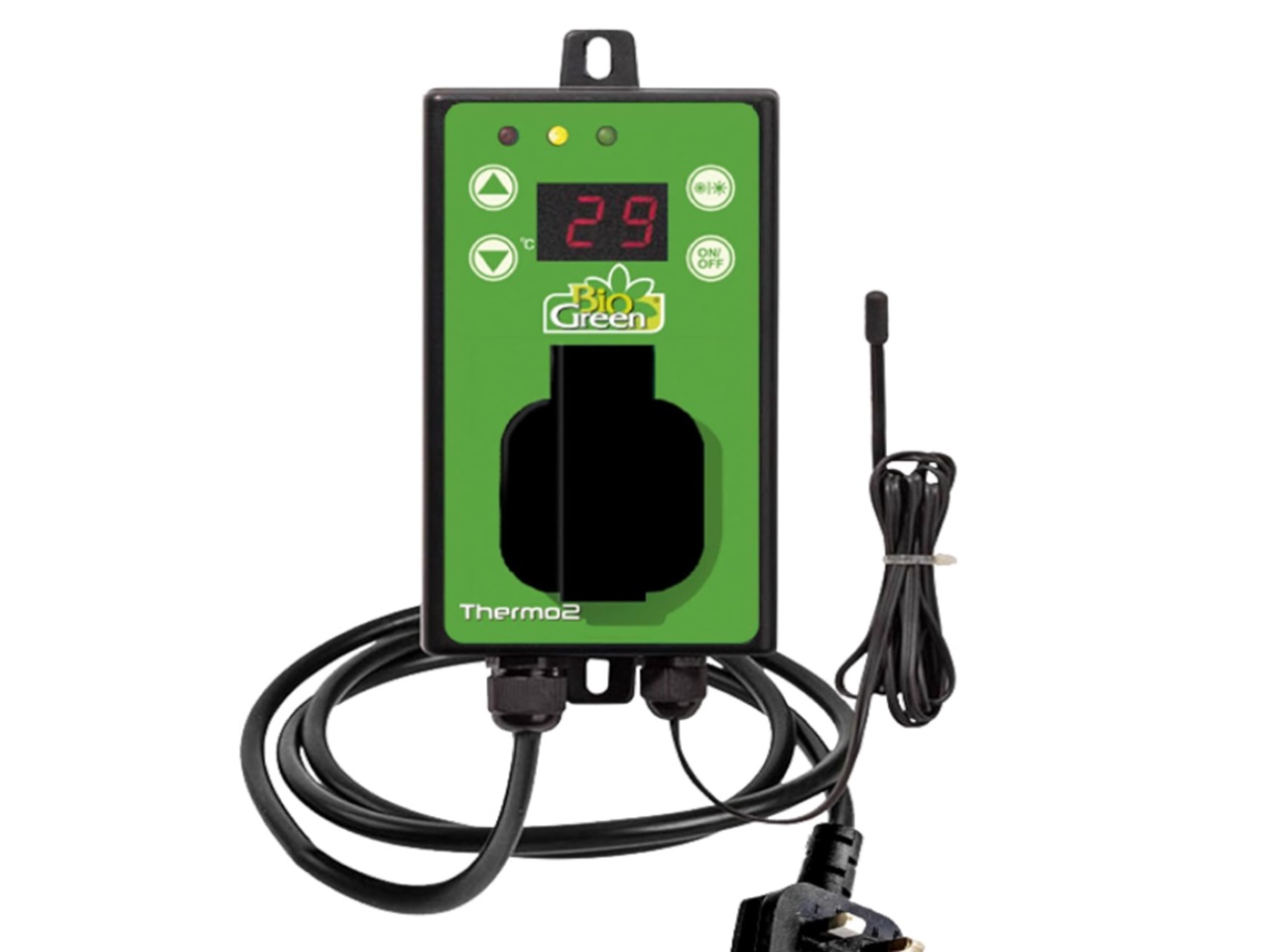 How long is cable on the soil thermostat. Does probe go into the sand or seedling's soil?