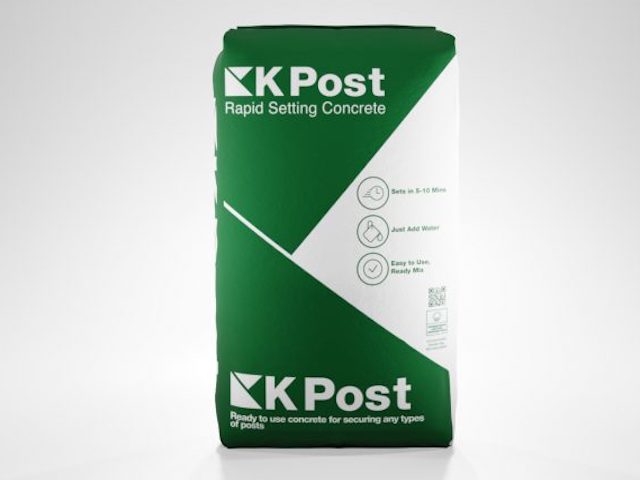 What is the volume of a 20kg bag of K-Post when set?  In other words, how many bags are required to fill 0.1 cubic